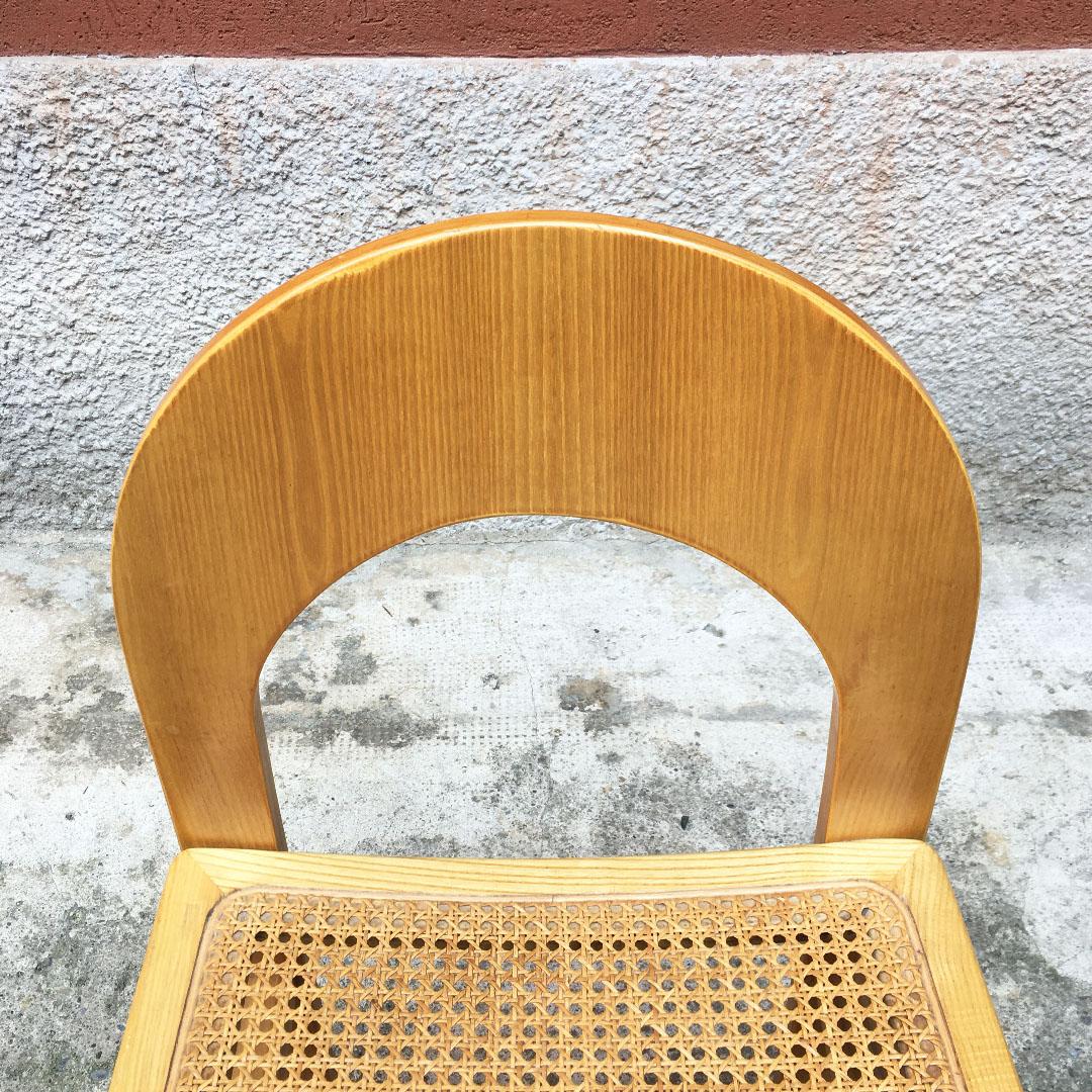 Italian Mid-Century Modern Beech Chairs with Vienna Straw, 1980s 11