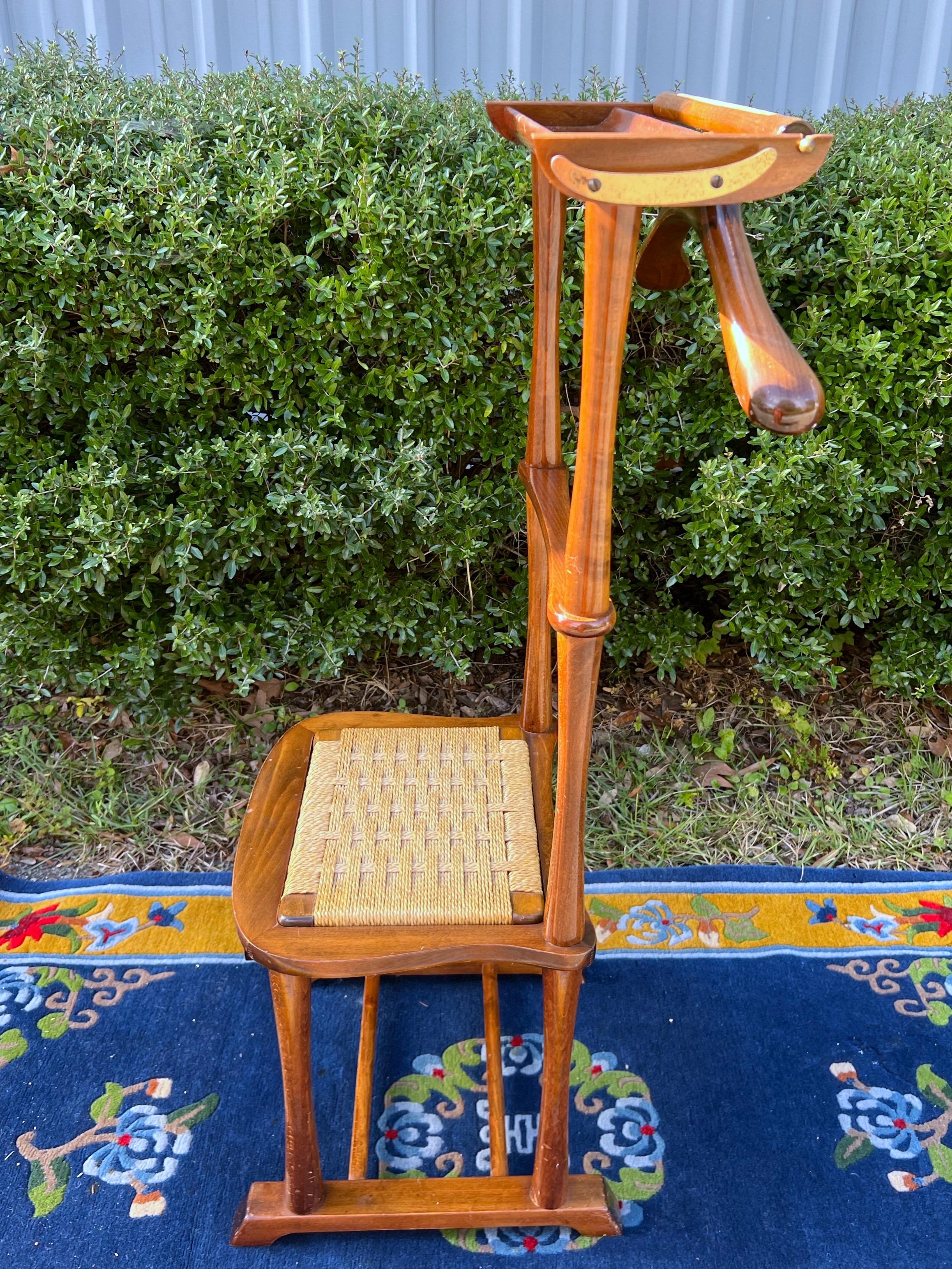 Chaise de valet italienne en hêtre moderne du milieu du siècle par SPQR en vente 4