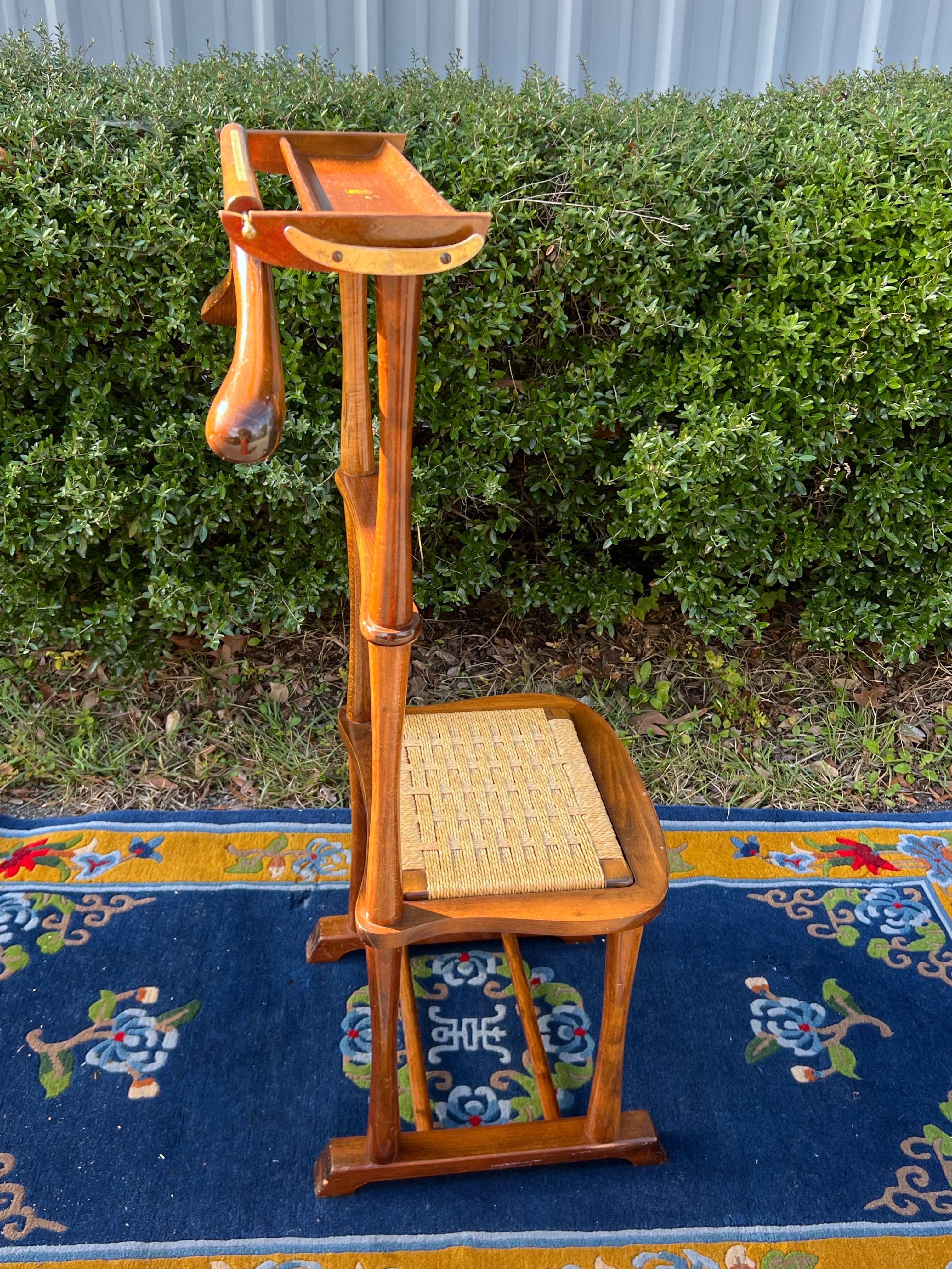 Chaise de valet italienne en hêtre moderne du milieu du siècle par SPQR en vente 7