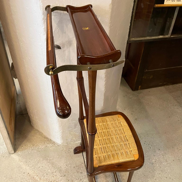 Brass Italian Mid-Century Modern Beech Valet Chair by SPQR