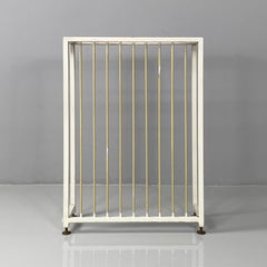 Italian mid-century modern beige and white metal radiator cover, 1950s