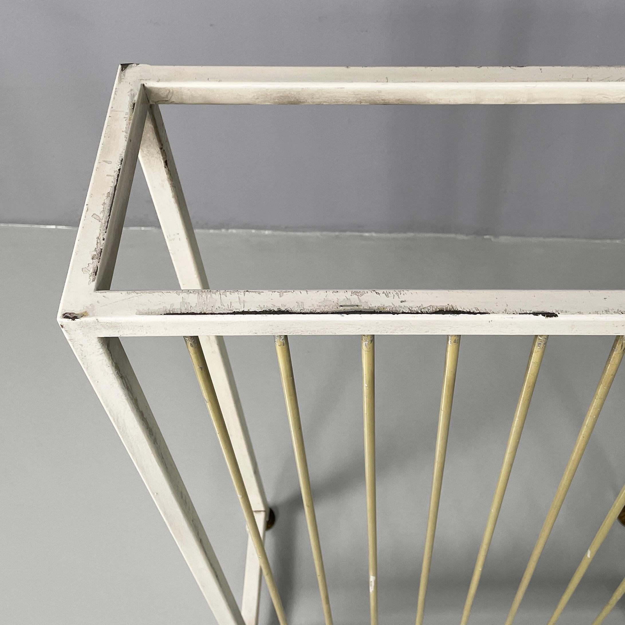Mid-20th Century Italian mid-century modern beige and white metal radiator cover, 1950s For Sale