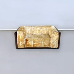 Italian Mid-Century Modern Beige Corduroy Sofa Cornaro by C.Scarpa, Gavina, 1973