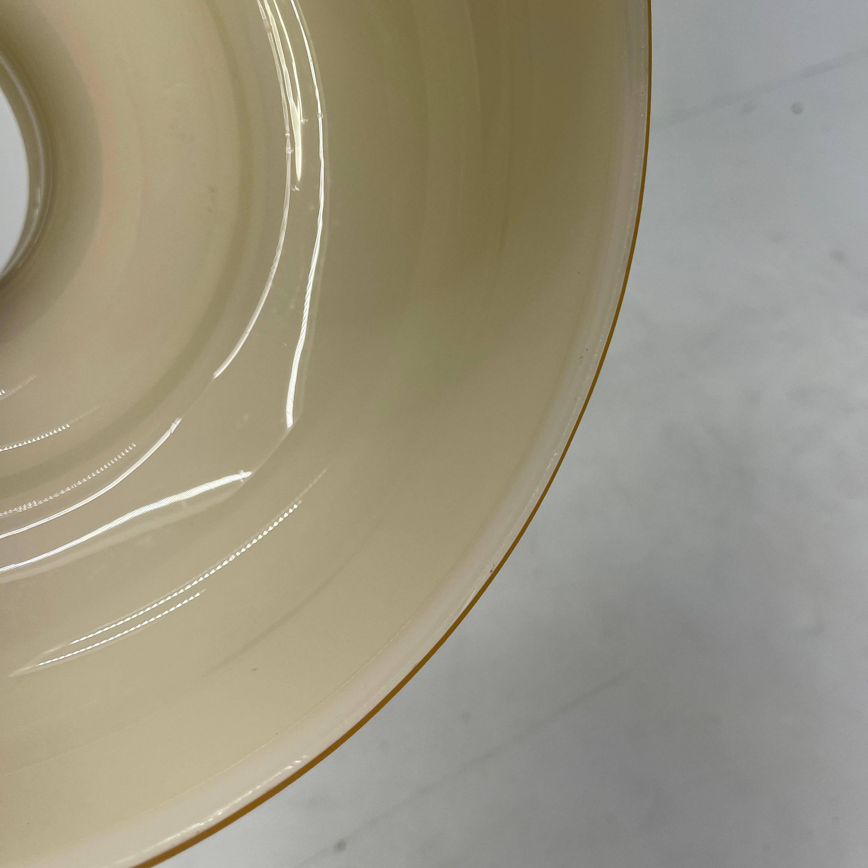 Italian Mid-Century Modern Beige Glass Pendant Light For Sale 4