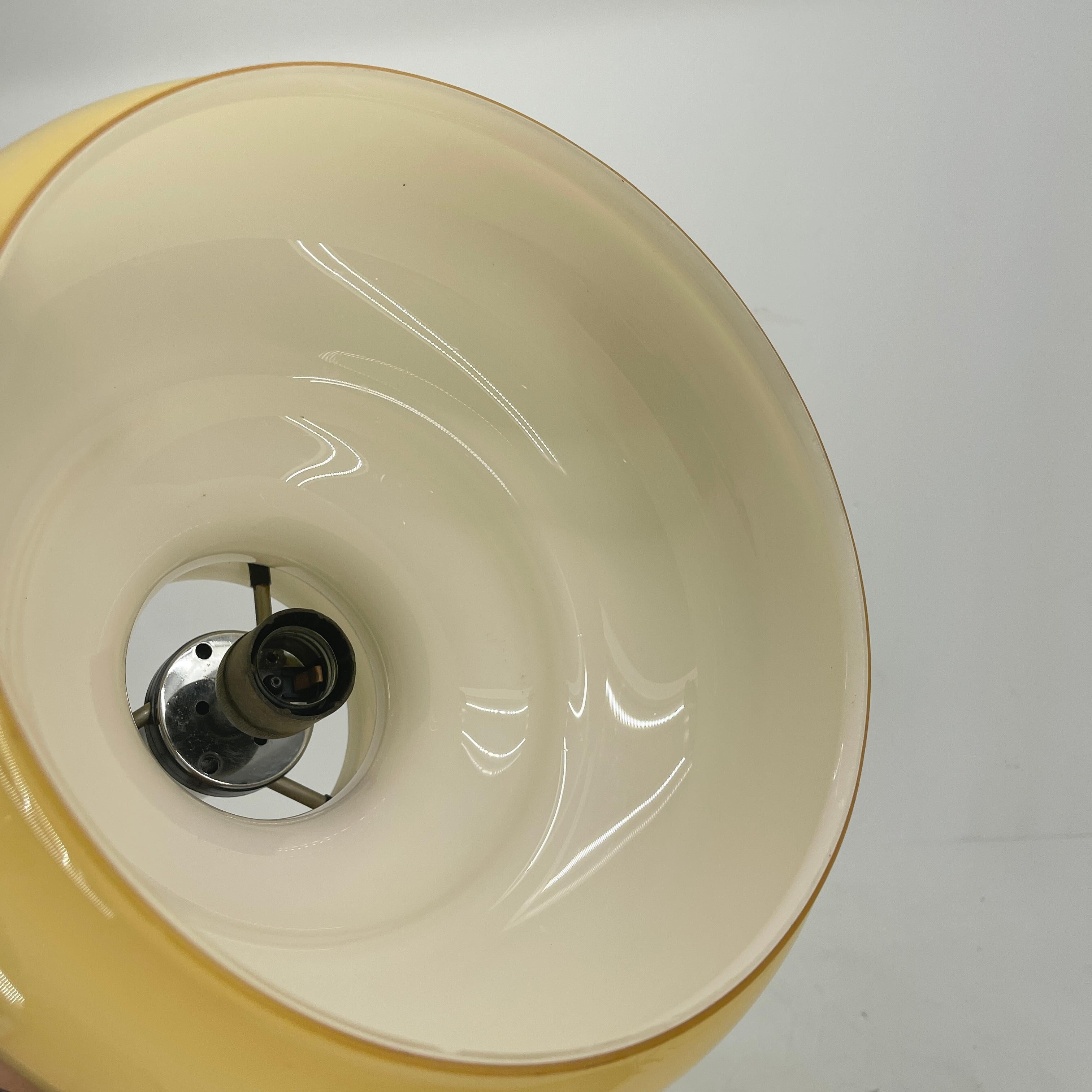 Italian Mid-Century Modern Beige Glass Pendant Light For Sale 3