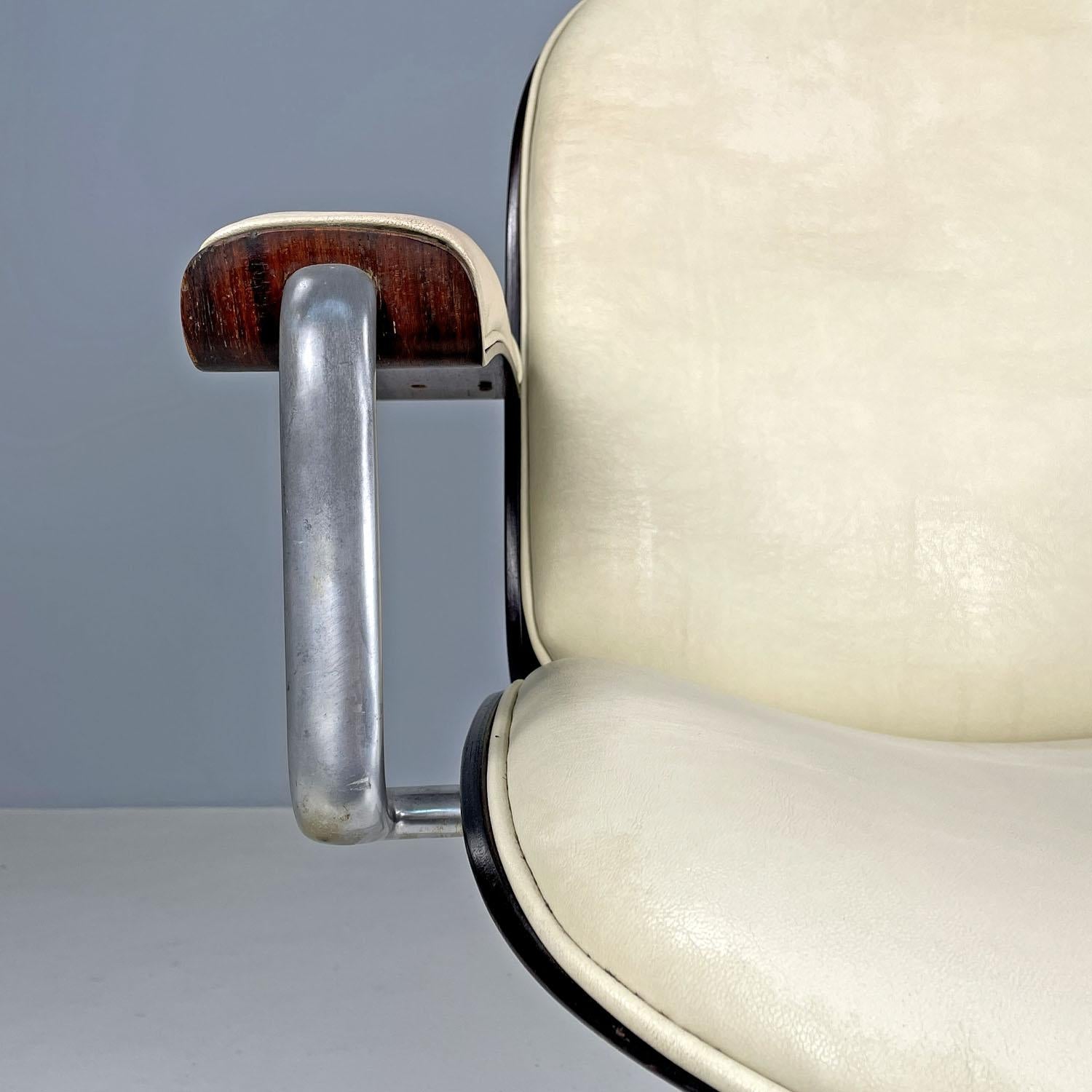 Italian mid-century modern beige office chair with wheels by Ico Parisi, 1960s 5