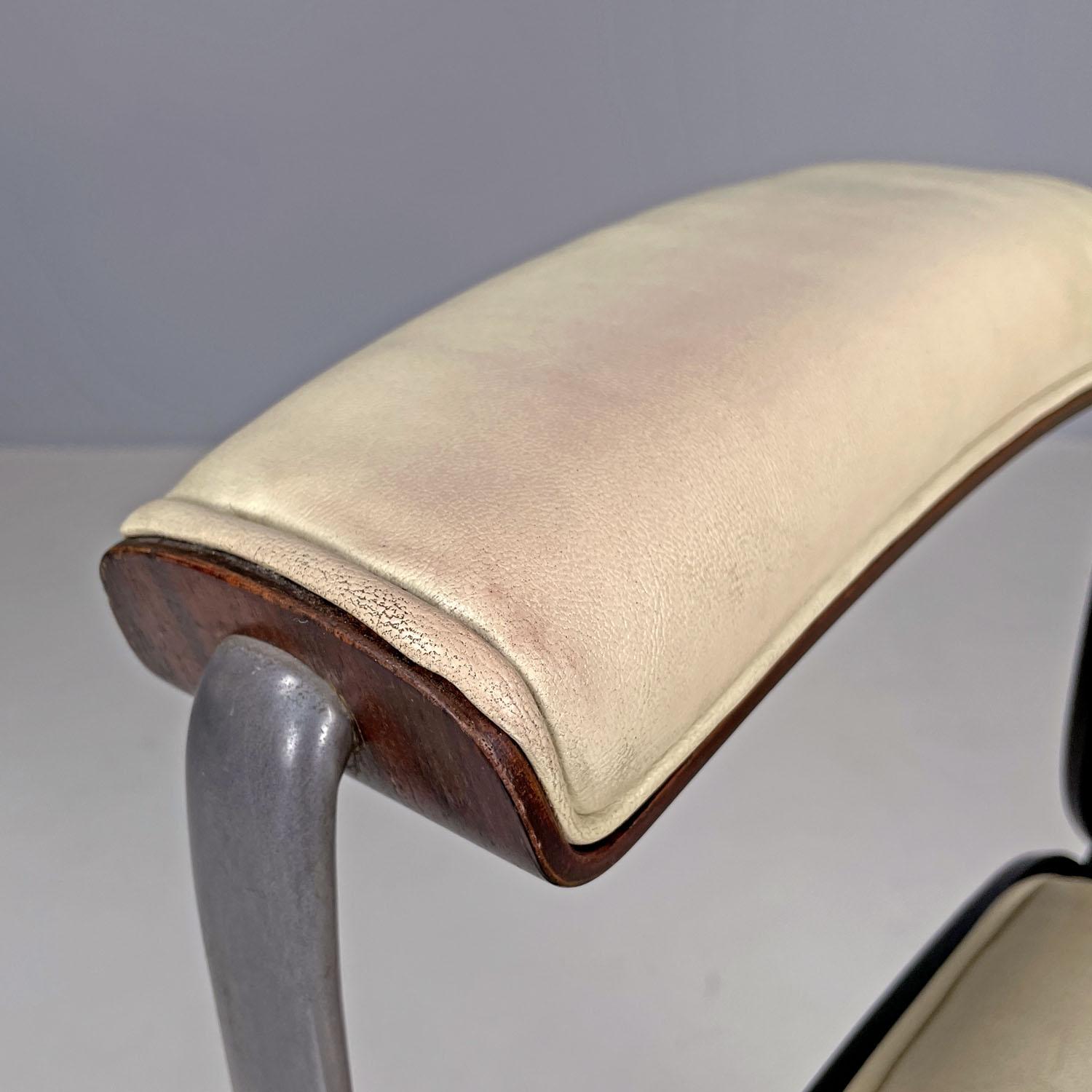 Italian mid-century modern beige office chair with wheels by Ico Parisi, 1960s 6