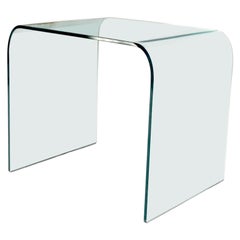 Tavolino da appoggio in vetro piegato italiano del Mid-Century Modern