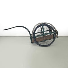 Italian mid-century modern bicycle trailer in metal and wood, 1960s