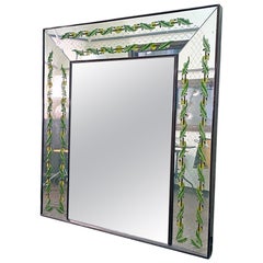 Italian Mid-Century Modern Big Decorative Mirror by Luigi Brusotti, 1950s