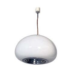 Italian Mid-Century Modern Black and White Chandelier, Castiglioni Brothers 1965
