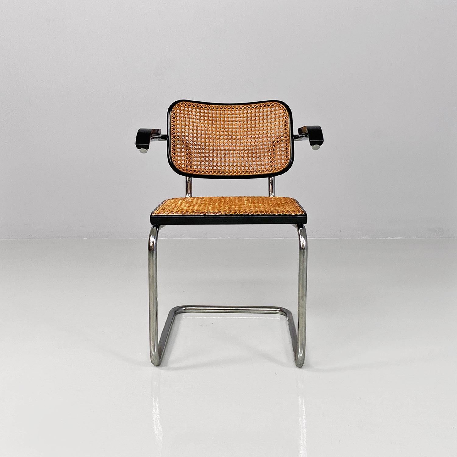 Mid-Century Modern Italian mid-century modern black Cesca chairs by Marcel Breuer for Gavina, 1960s