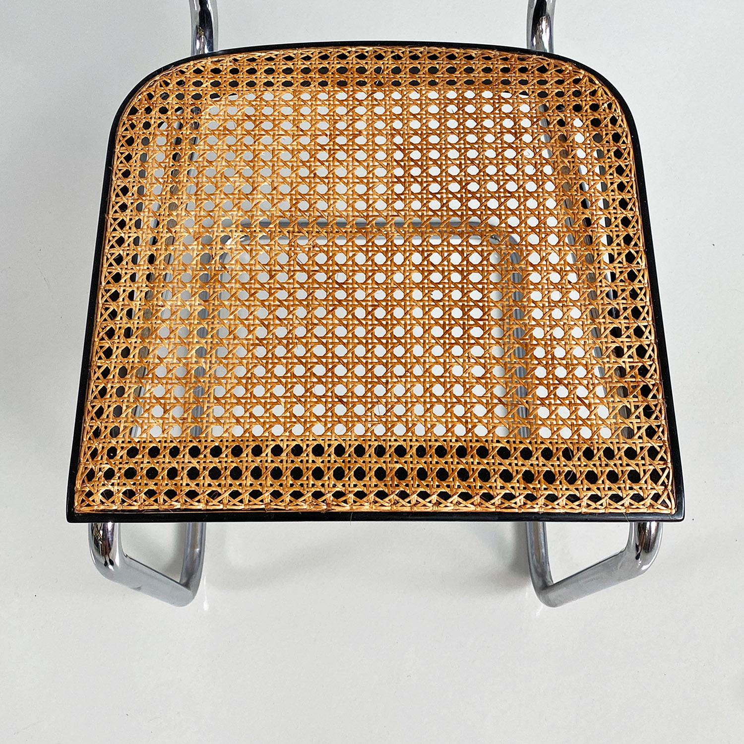 Italian mid-century modern black Cesca chairs by Marcel Breuer for Gavina, 1960s 1