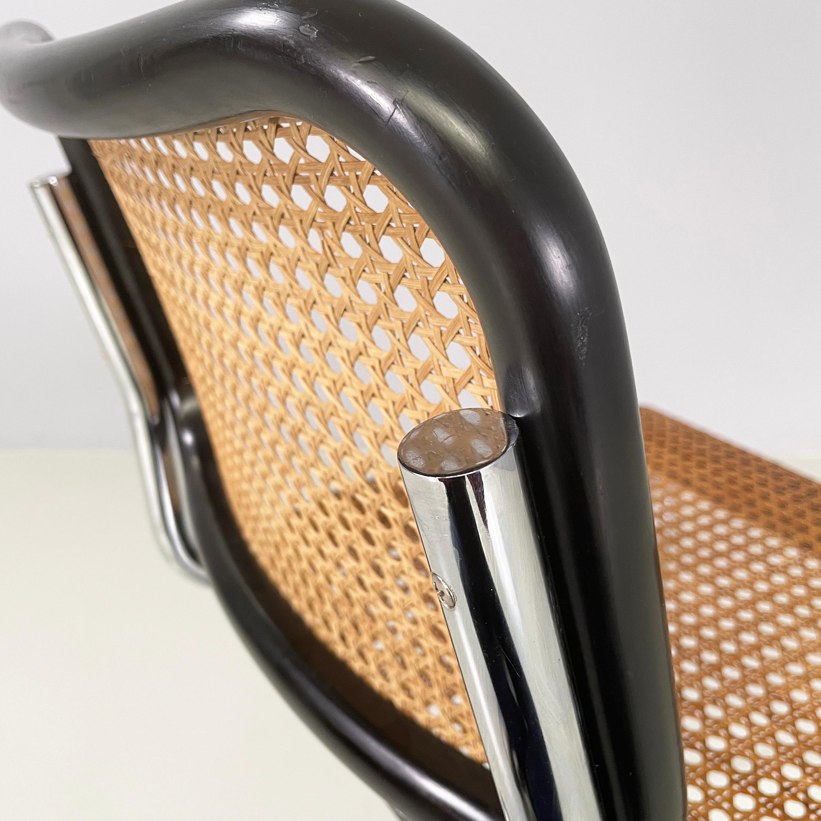 Chaise noire italienne du milieu du siècle dernier Cesca par Marcel Breuer pour Gavina, années 1960 5