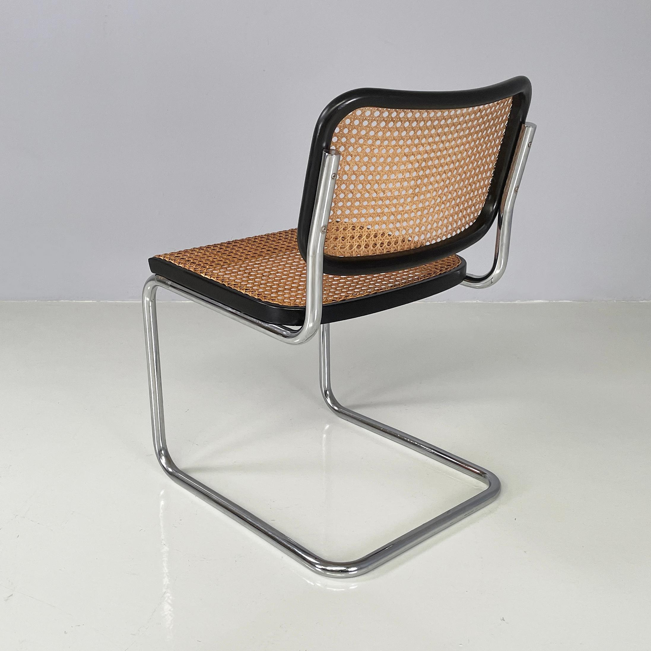 Italian mid-century modern Black Chair Cesca by Marcel Breuer for Gavina, 1960s In Good Condition In MIlano, IT