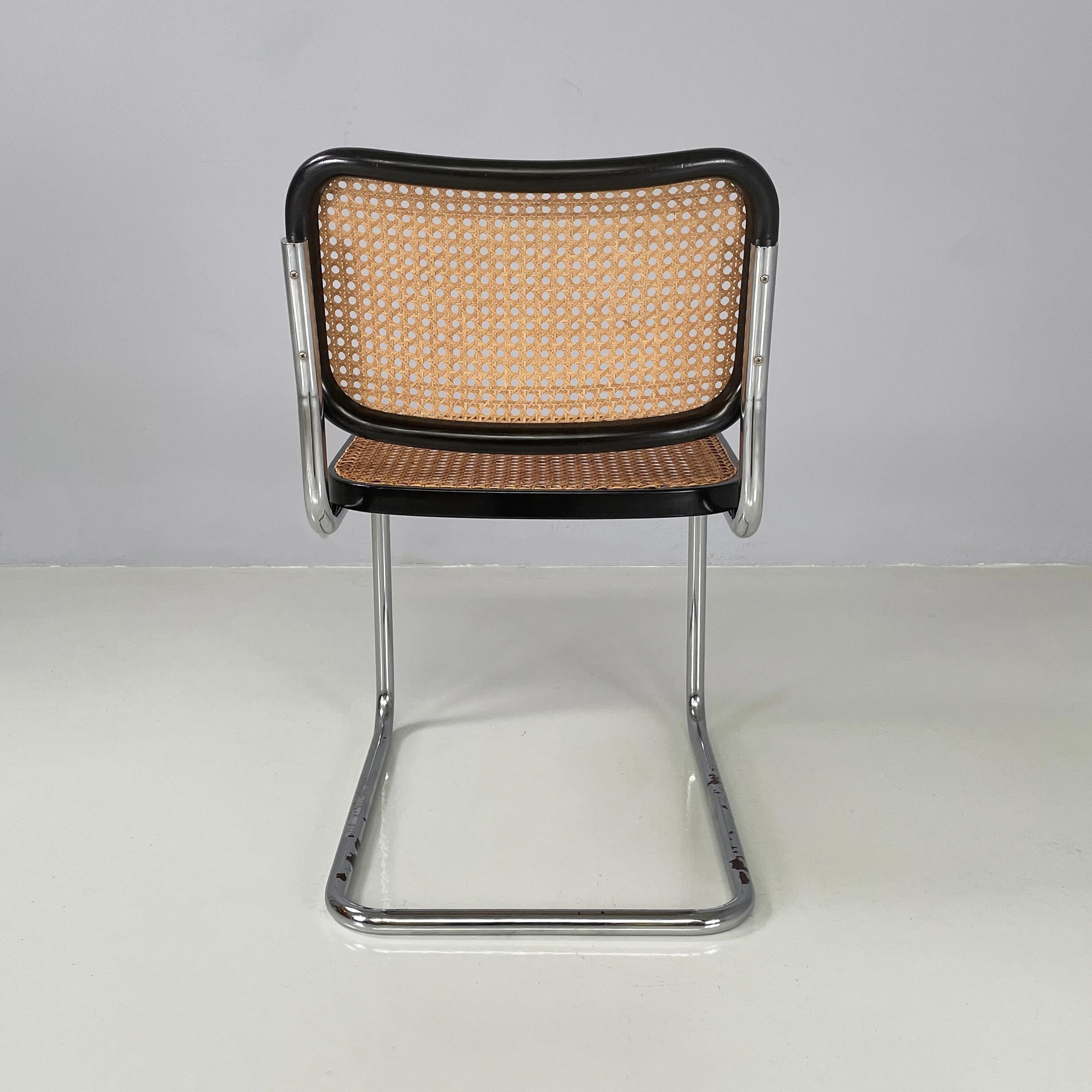 Milieu du XXe siècle Chaise noire italienne du milieu du siècle dernier Cesca par Marcel Breuer pour Gavina, années 1960