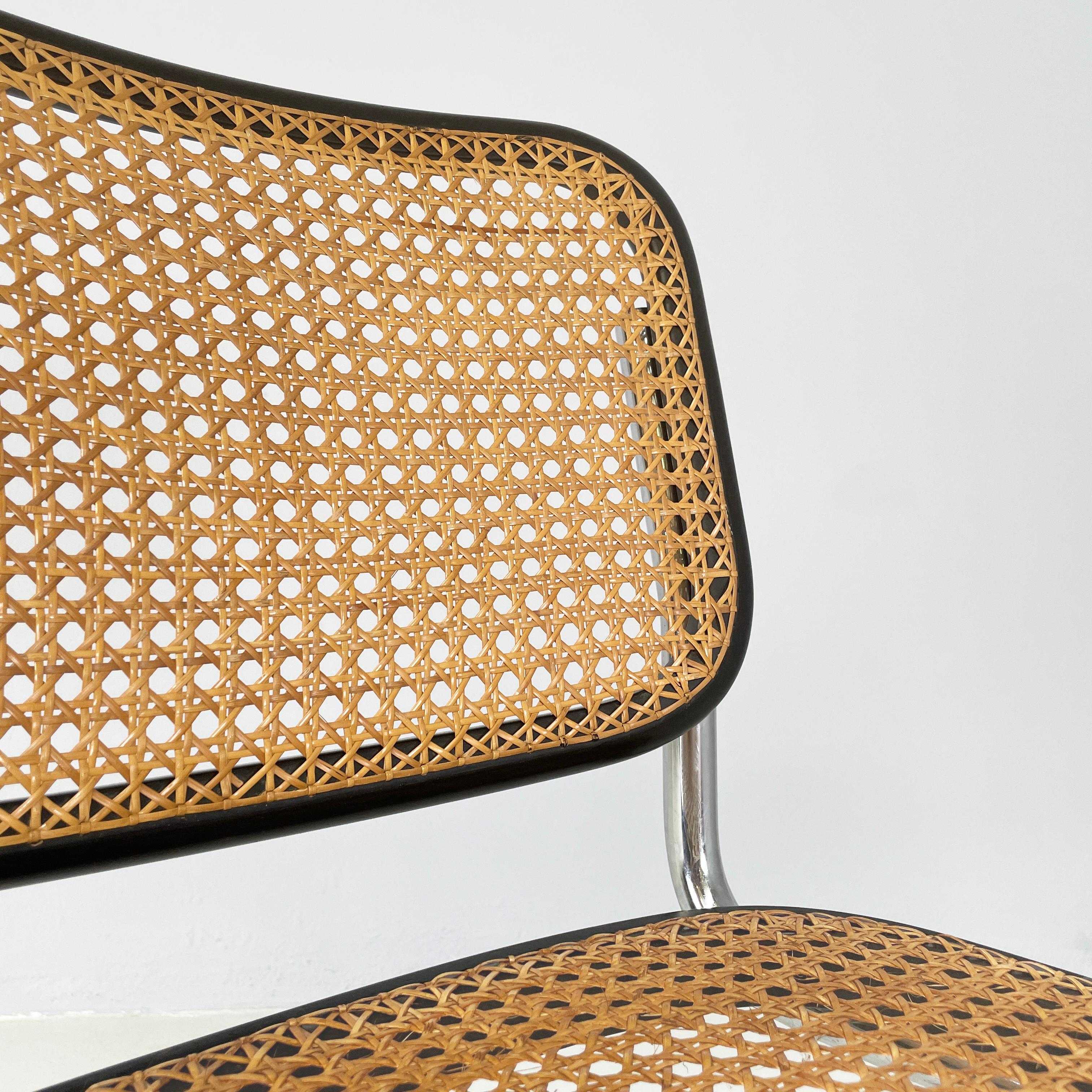 Italian mid-century modern Black Chair Cesca by Marcel Breuer for Gavina, 1960s 1