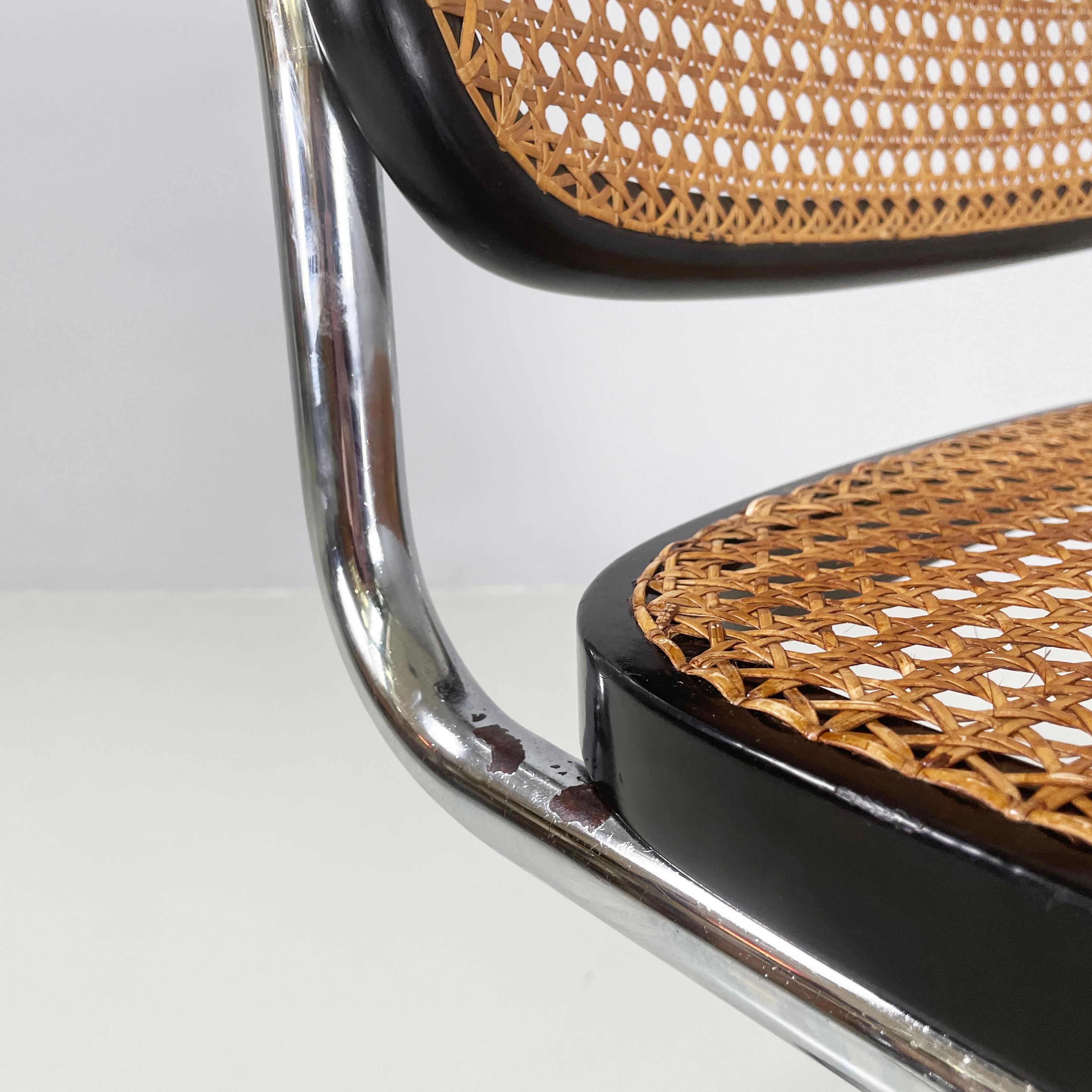 Chaise noire italienne du milieu du siècle dernier Cesca par Marcel Breuer pour Gavina, années 1960 1