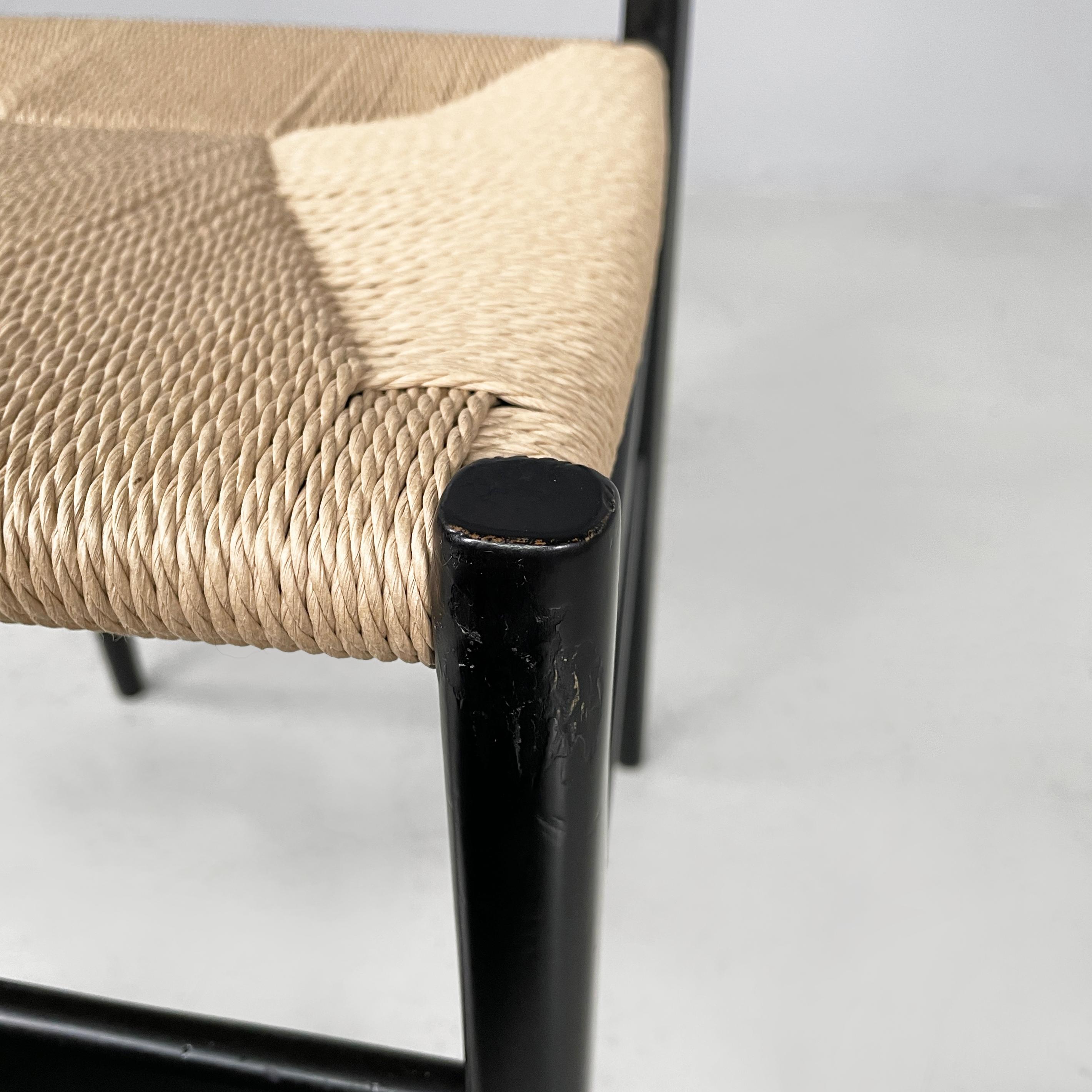 Italian mid-century modern black chairs Leggera by Gio Ponti for Cassina,  1960s in vendita 6