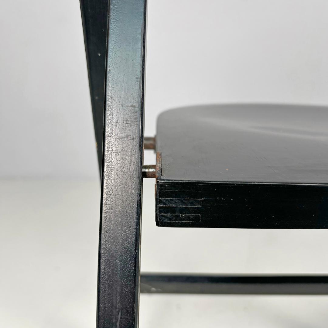 Italian mid-century modern black folding chair Tric Castiglioni BBB, 1960s For Sale 5