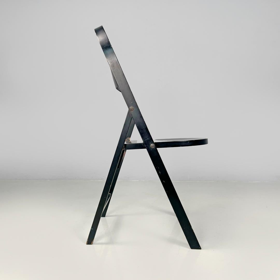 Mid-Century Modern Italian mid-century modern black folding chair Tric Castiglioni BBB, 1960s For Sale