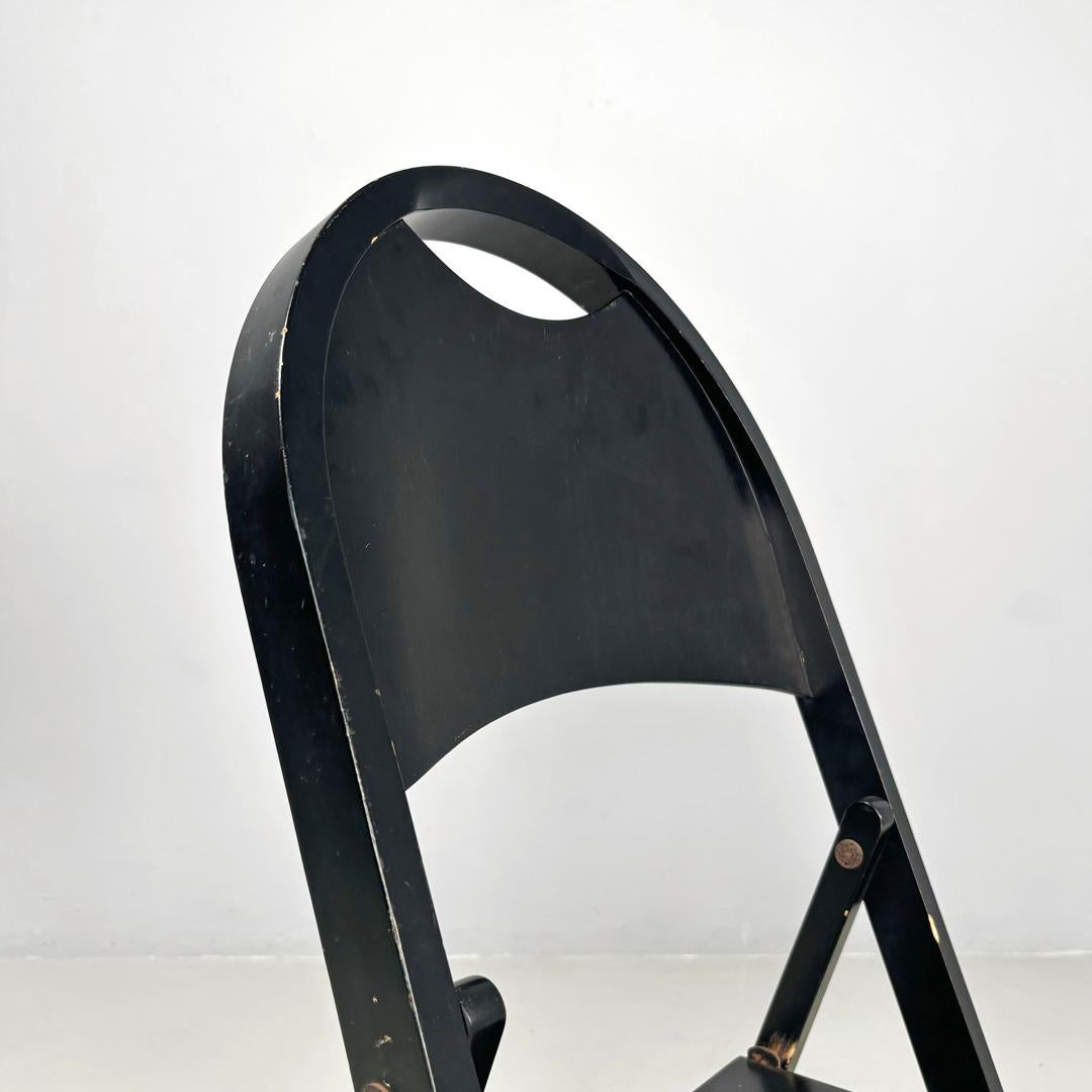 Italian mid-century modern black folding chair Tric Castiglioni BBB, 1960s For Sale 2