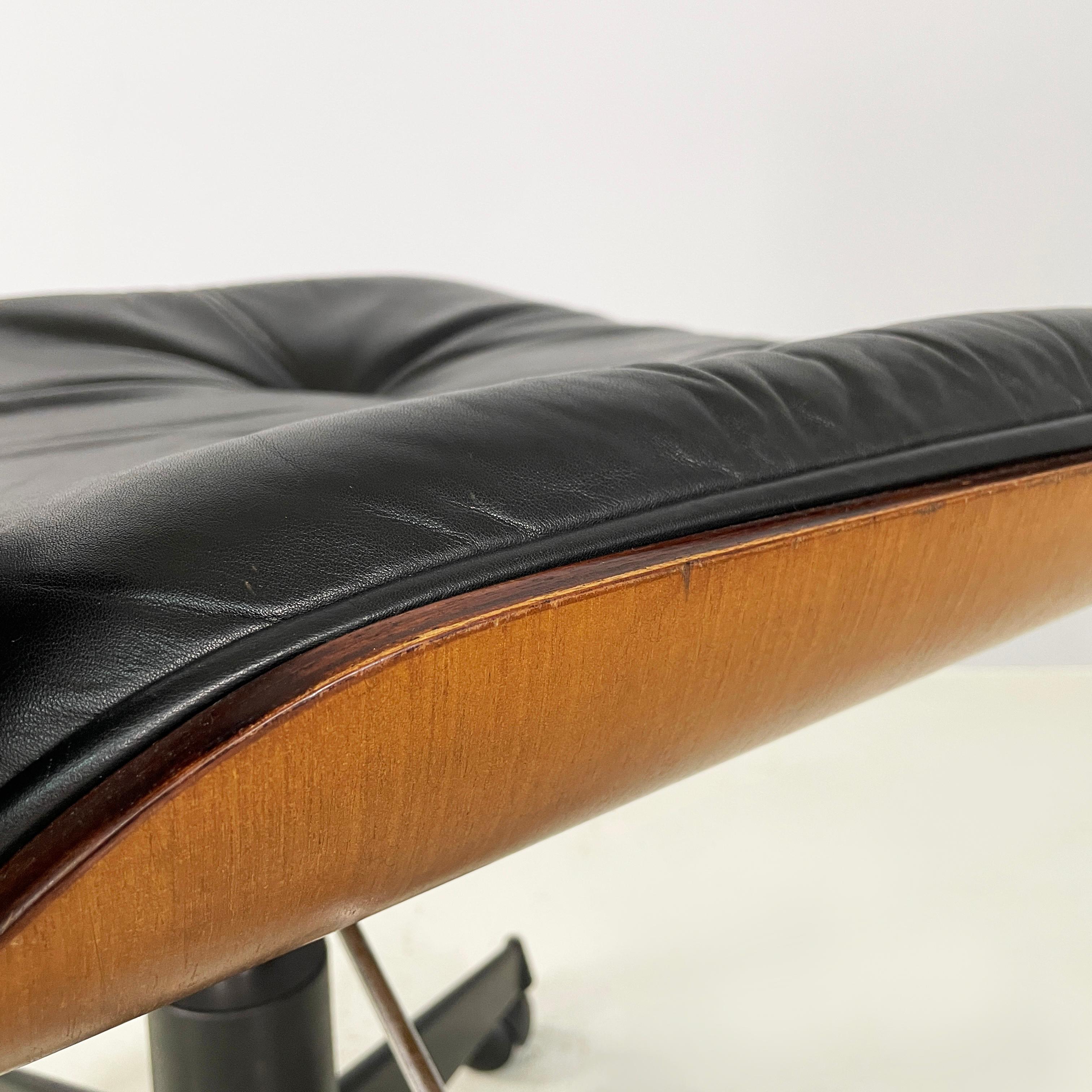 Italian mid-century modern Black leather Office chairs by Ico Parisi MIM, 1960s 9