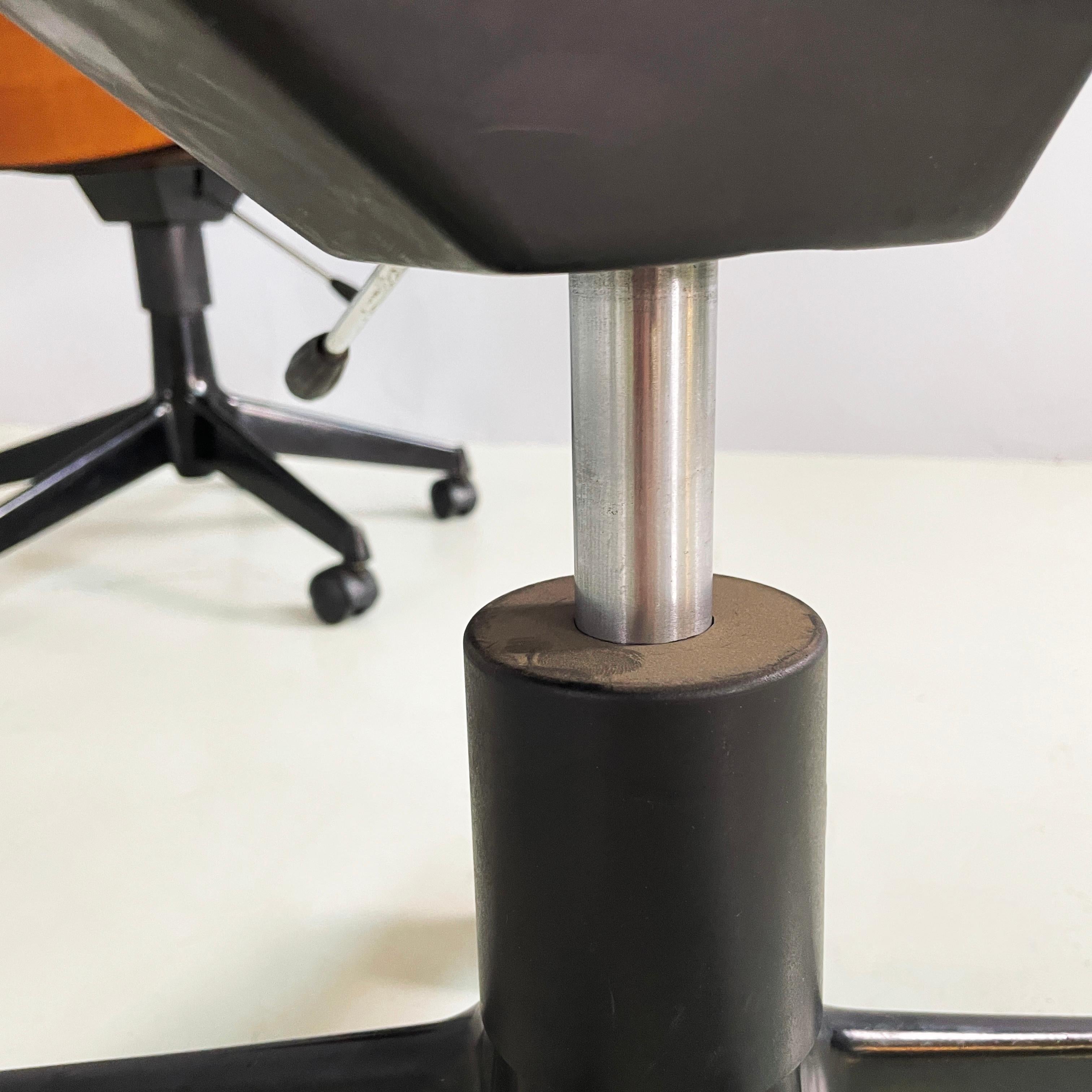 Italian mid-century modern Black leather Office chairs by Ico Parisi MIM, 1960s 11