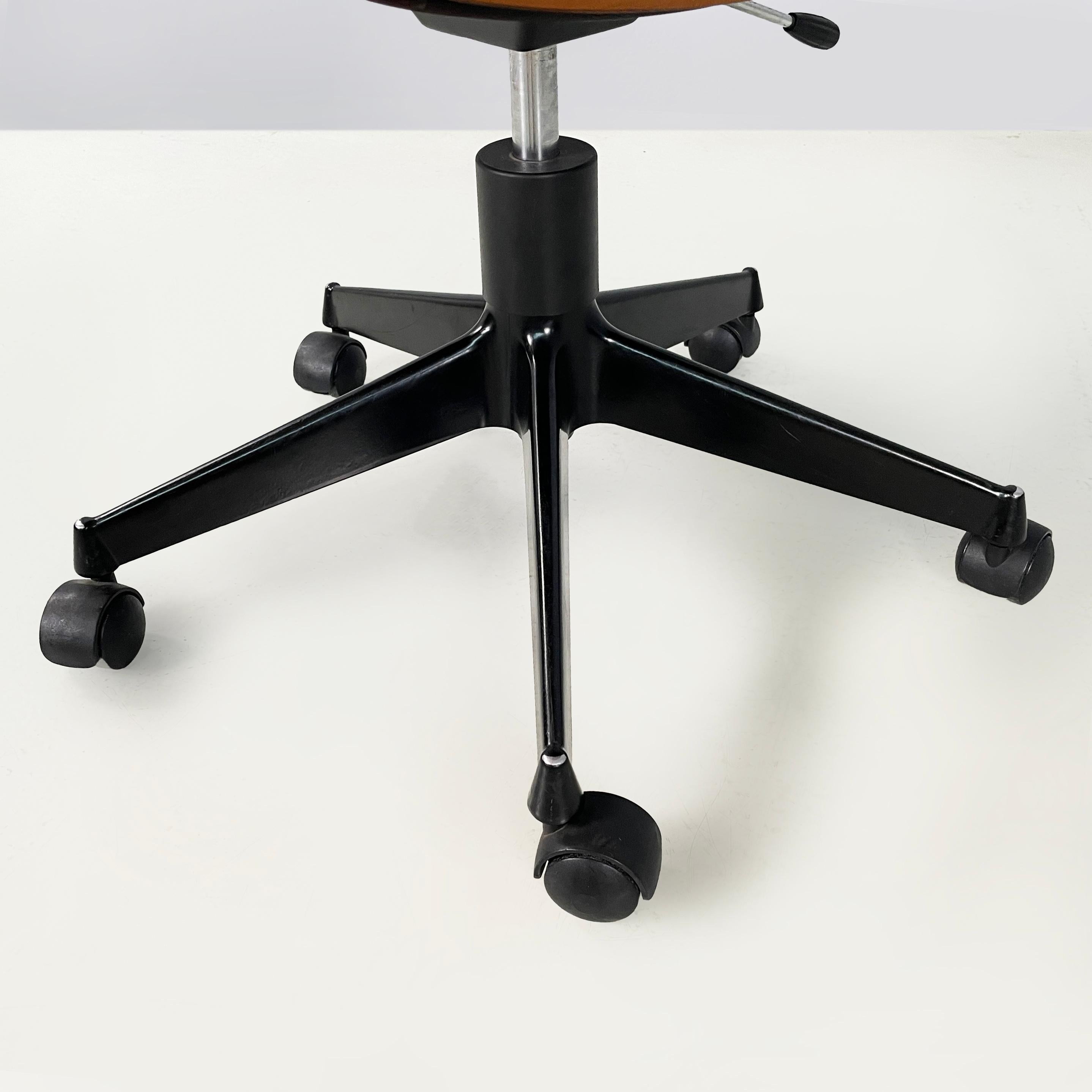 Italian mid-century modern Black leather Office chairs by Ico Parisi MIM, 1960s 12