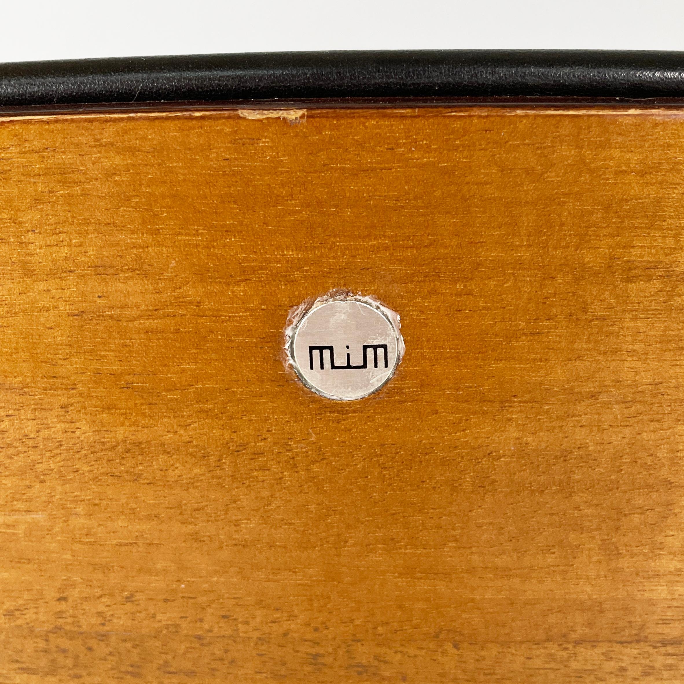 Italian mid-century modern Black leather Office chairs by Ico Parisi MIM, 1960s 15