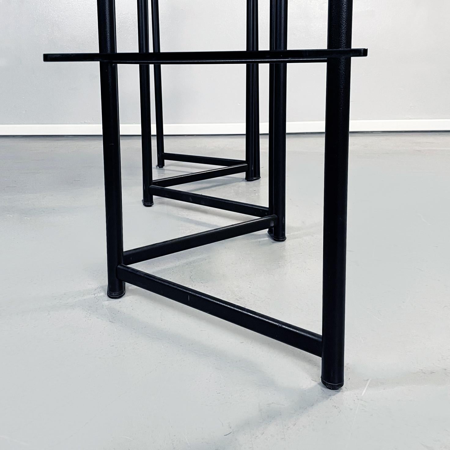 Italian Modern Black Metal and Tempered Glass Bookcase, 1990s For Sale 10