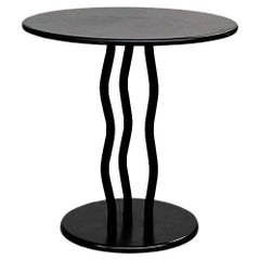 Italian Mid-Century Modern Black Metal Round Coffee Table, 1980s