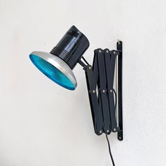 Italian Mid-Century Modern Black Pantograph Wall Lamp with Adjustable, 1970s
