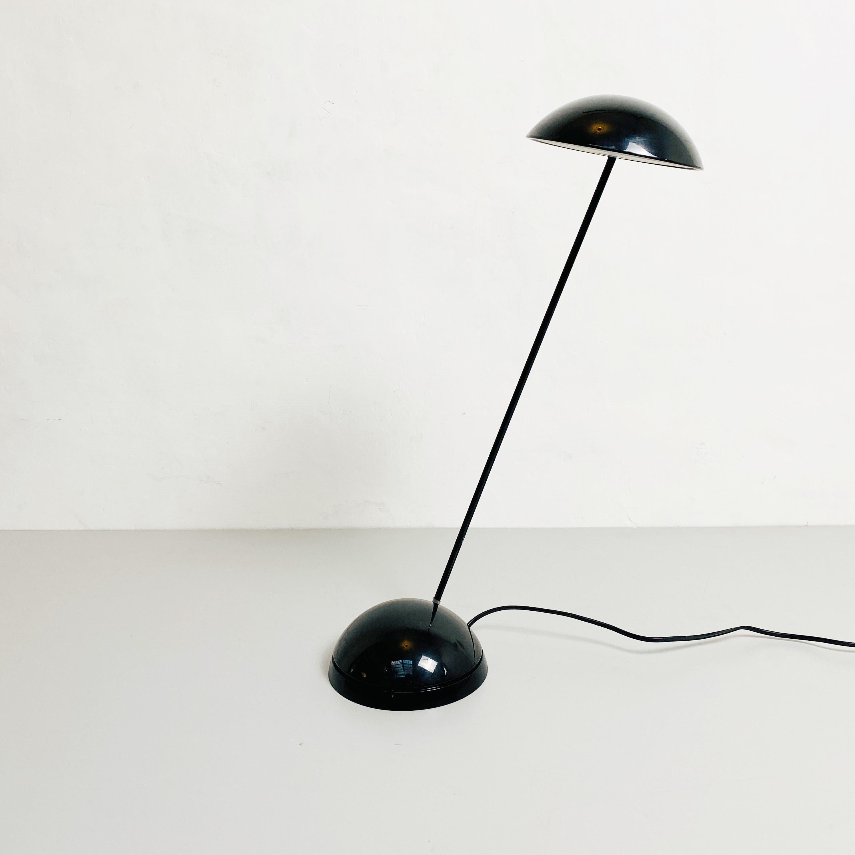 Metal Italian Mid-Century Modern Black Plastic Table Lamp, 1980s