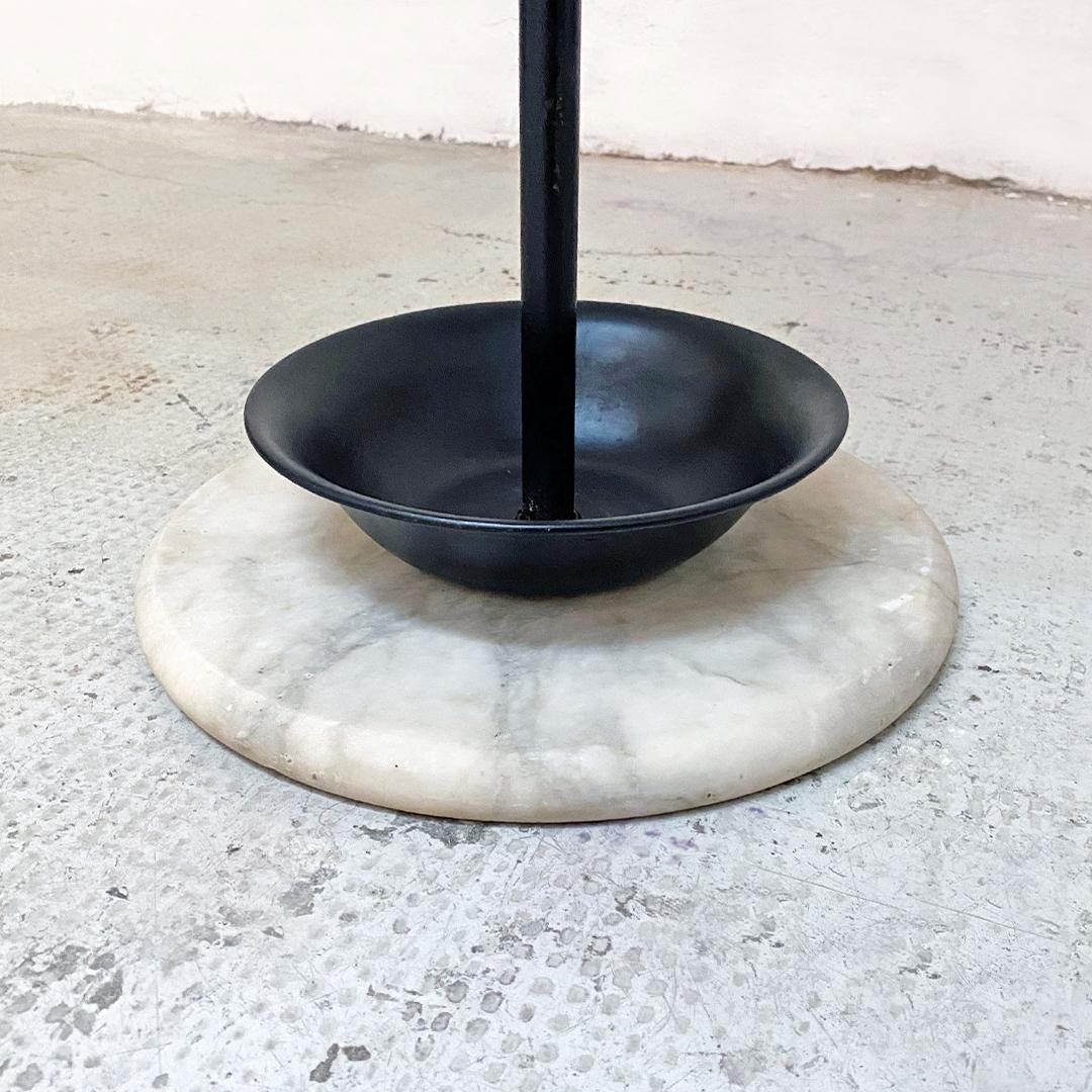 Italian Mid-Century Modern Black Umbrella Stand with Round Marble Base, 1980s 4