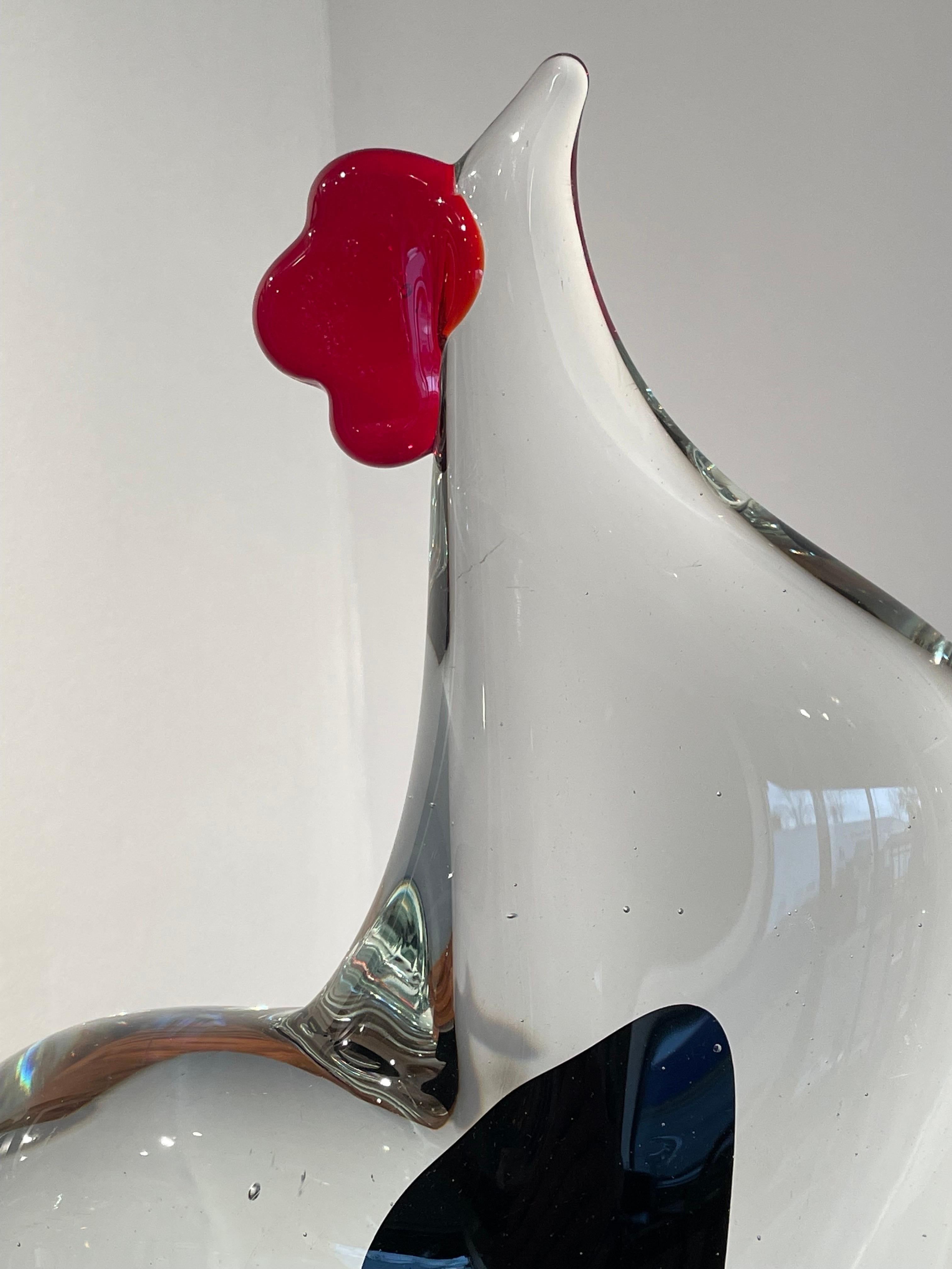 Gallo de vidrio soplado italiano de mediados del siglo XX, Antonio da Ros para Cenedese Moderno de mediados de siglo en venta
