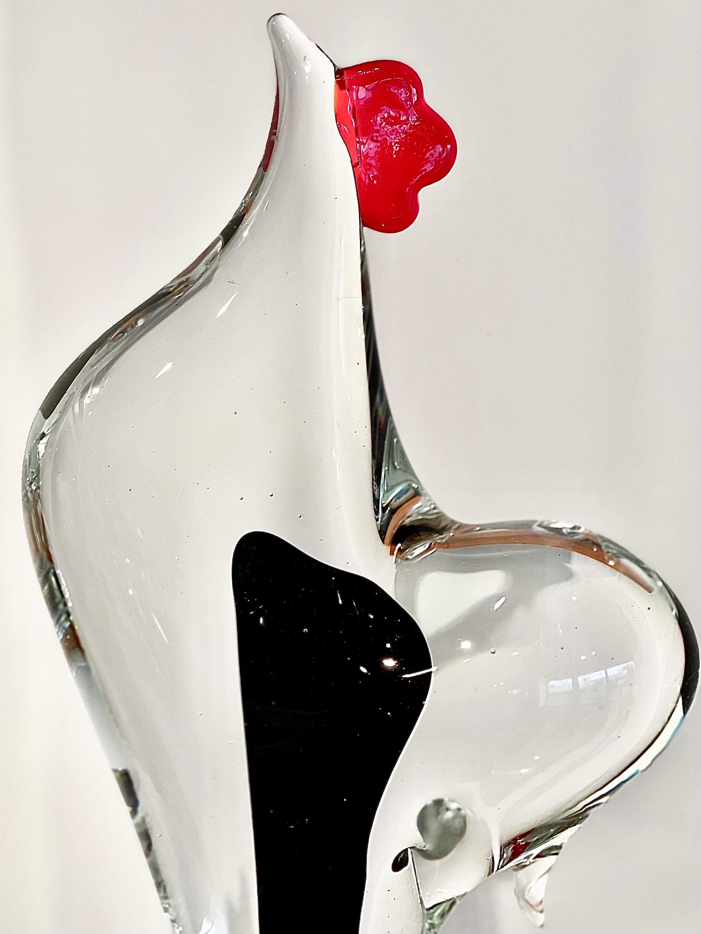 Gallo de vidrio soplado italiano de mediados del siglo XX, Antonio da Ros para Cenedese Italiano en venta