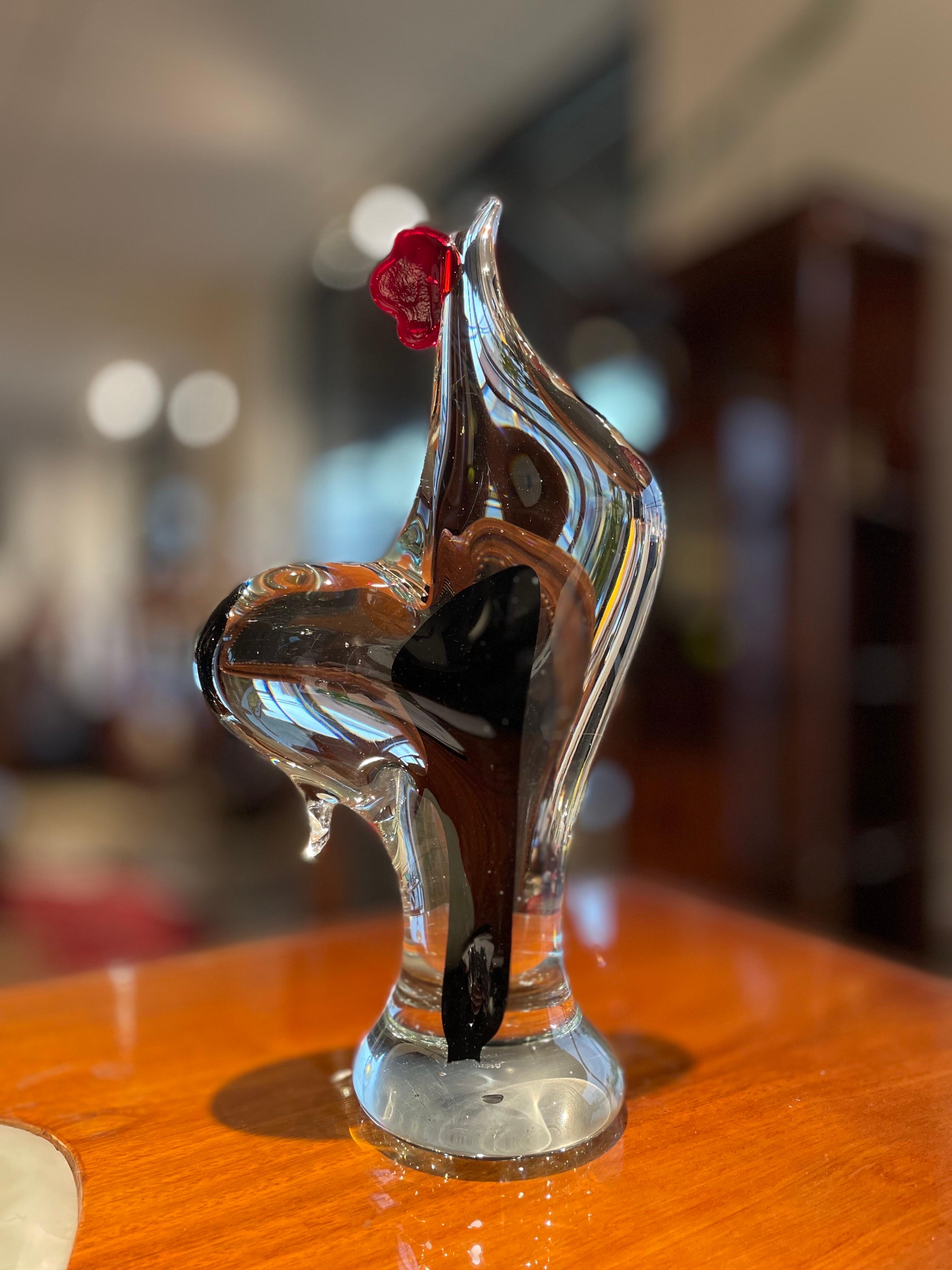 Gallo de vidrio soplado italiano de mediados del siglo XX, Antonio da Ros para Cenedese Vidrio artístico en venta