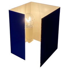 Italian Mid-Century Modern Blue Metal Table Lamp, 1970s