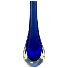 Italian Mid-Century Modern Blue Murano Glass by Sergio Poli, 1960s Italian Mid-Century Modern Blue Murano Glass by Sergio Poli, 1960s