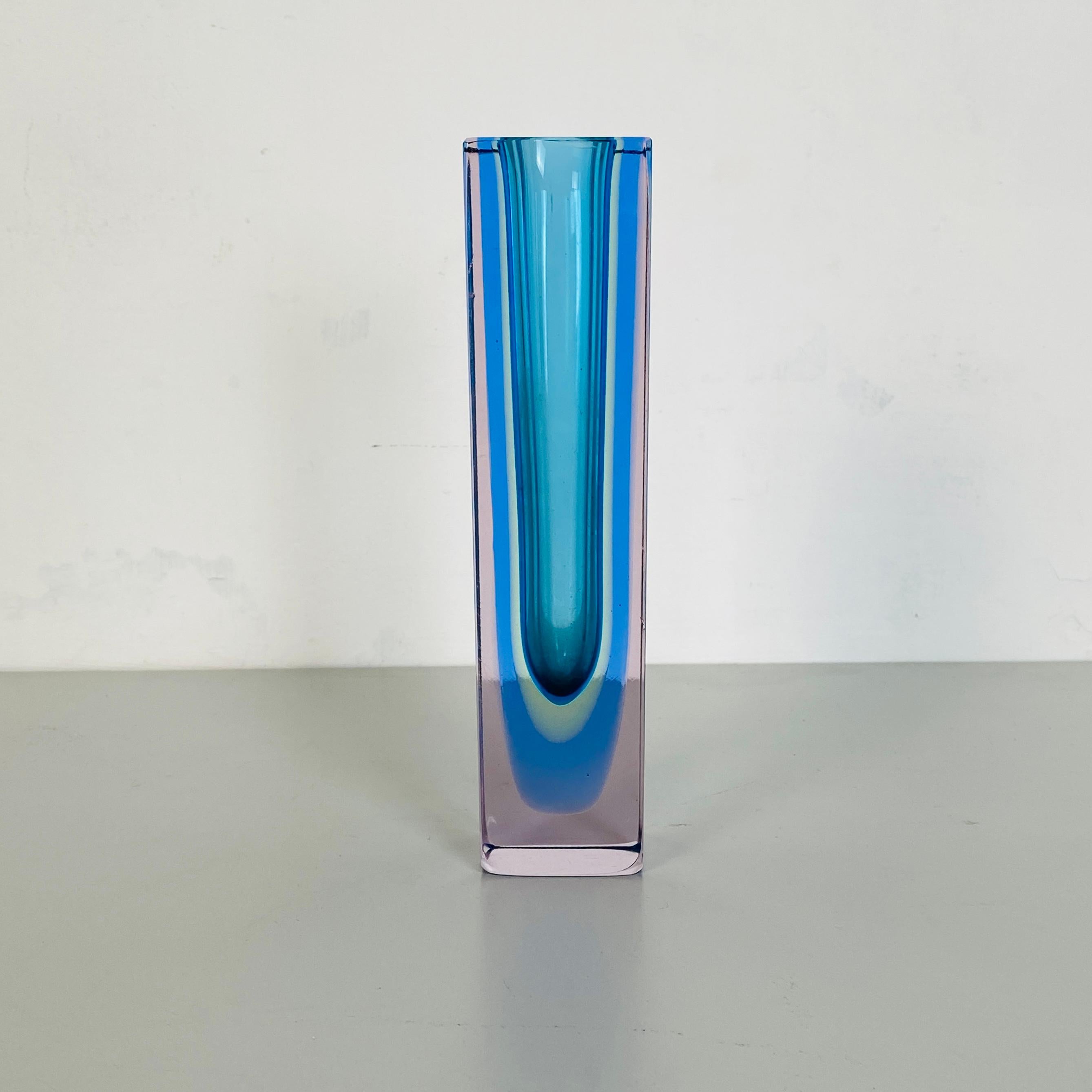 Italian Mid-Century Modern Blue Murano Glass from Sommersi Series, 1970s In Good Condition In MIlano, IT