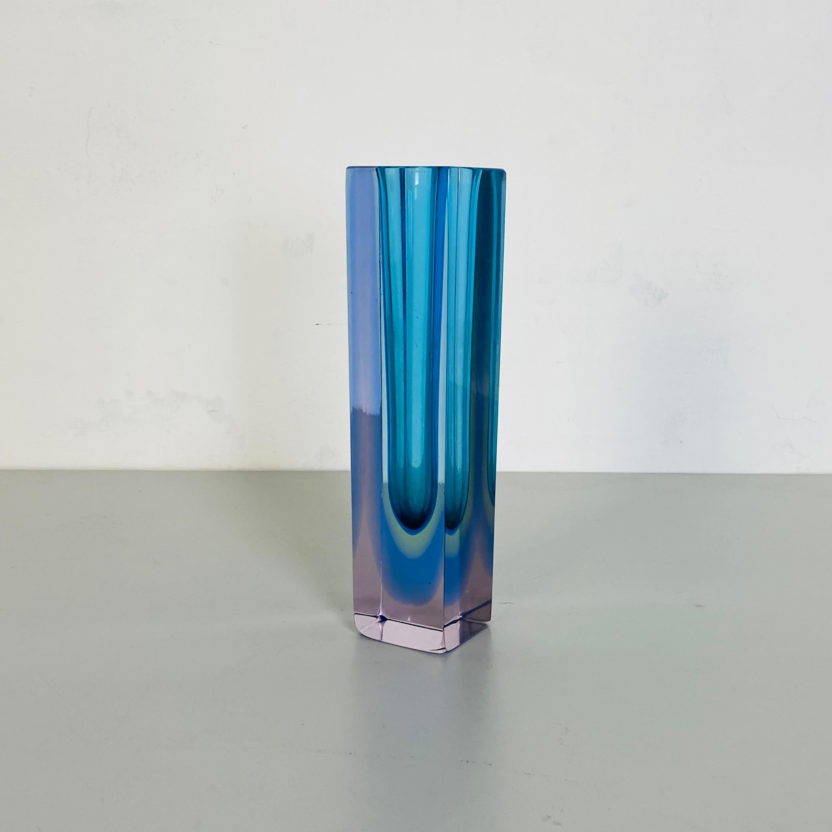 Late 20th Century Italian Mid-Century Modern Blue Murano Glass from Sommersi Series, 1970s