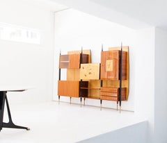 Italian Mid-Century Modern Bookshelf with Bar, 1950s