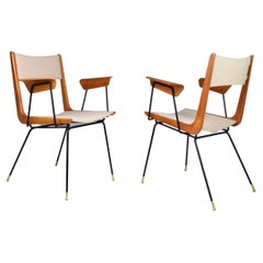 Italian Mid-Century Modern Boomerang Armchairs by Carlo de Carli