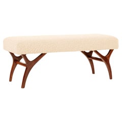 Panchina italiana in bouclé del Mid Century Modern