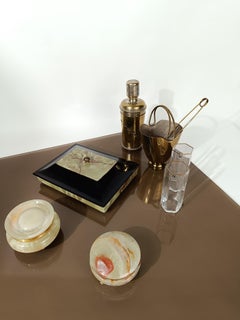 Caja italiana Mid Century Modern de Tommaso Barbi de cerámica esmaltada en imitación ónice