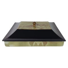 Italienische Schachtel aus glasierter Keramik in Onyx aus der Mitte des Jahrhunderts von Tommaso Barbi