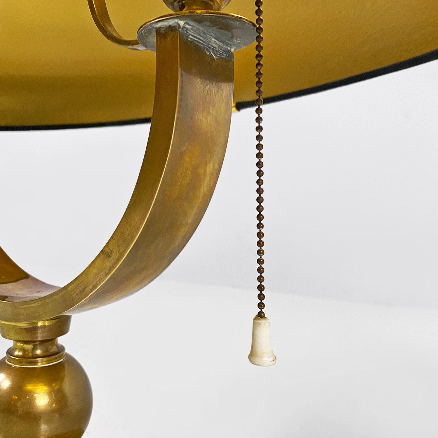 Italienisch Mitte des Jahrhunderts modernen Messing und schwarz glänzend abat jour oder Tischlampen 1940er Jahre im Angebot 6