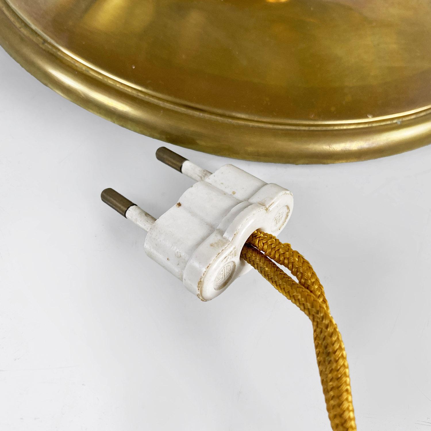 Italienisch Mitte des Jahrhunderts modernen Messing und schwarz glänzend abat jour oder Tischlampen 1940er Jahre im Angebot 13