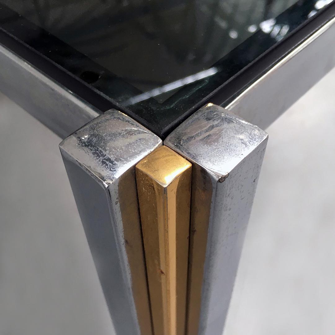 Italian Mid-Century Modern Brass and Glass Entrance Console, 1970s 3